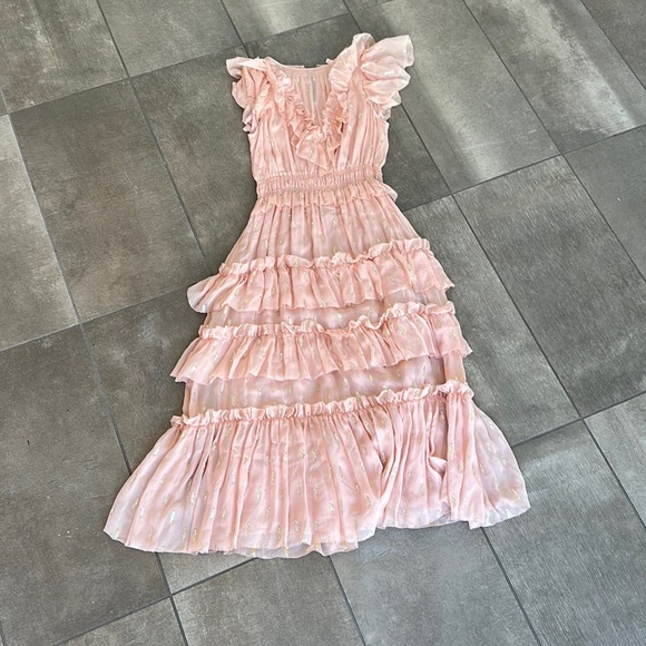 EUC Rebecca Taylor Ruffle Tiered Dress 6 - Picture 1 of 2